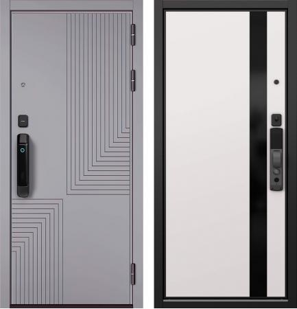 S1 CITY SMART E-195 Гриджио - Si-3 Lacobel Black Белый софт