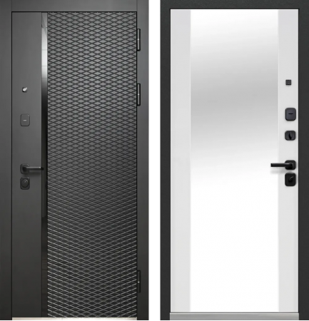 Luxor Ромбы Вертикаль Зеркало Антрацит софт - Эмалит белый