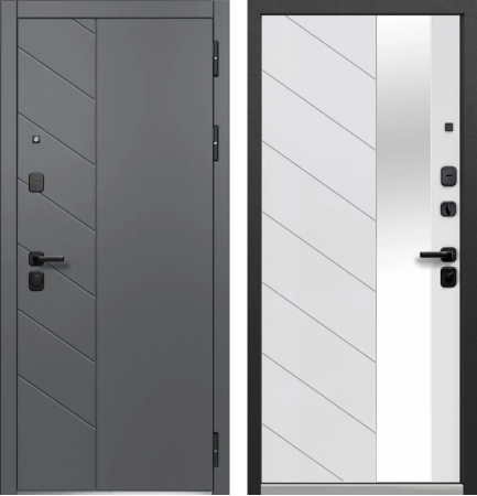 Luxor Пирамида Зеркало Сатин графит - Эмалит белый