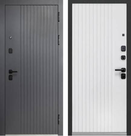 Luxor Вертикаль Сатин графит - Эмалит белый