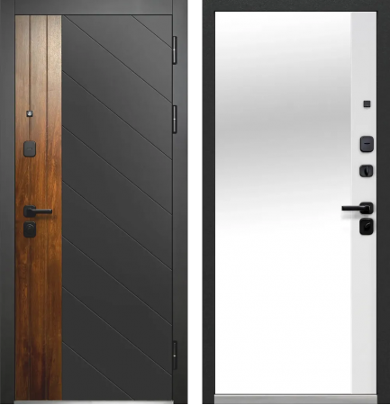 Luxor Диагональ Зеркало Антрацит софт - Эмалит белый