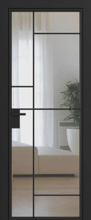 Дверное полотно Grafia прозрачное R15 Черный муар GARDENA Black зпз gardena зпп Otlav IN300 (2 шт)