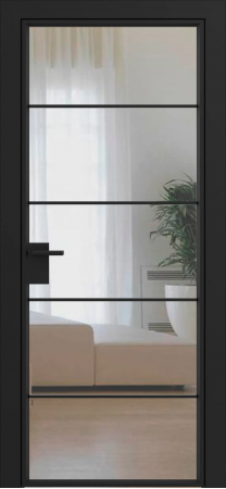 Дверное полотно Grafia прозрачное R24 Черный муар GARDENA Black зпз gardena зпп Otlav IN300 (2 шт)