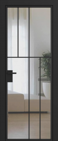 Дверное полотно Grafia прозрачное R09 Черный муар GARDENA Black зпз gardena зпп Otlav IN300 (2 шт)