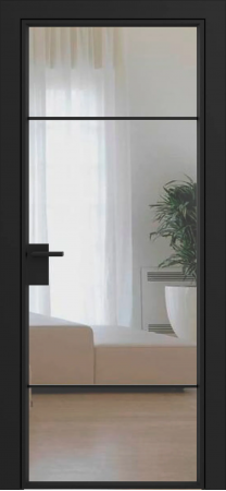 Дверное полотно System прозрачное R25 Черный муар GARDENA Black зпз gardena зпп накладные Aldeghi luigi (2 шт)