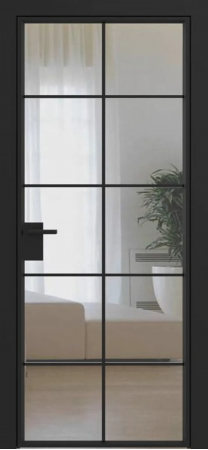 Дверное полотно System прозрачное R44 Черный муар GARDENA Black зпз gardena зпп накладные Aldeghi luigi (2 шт)