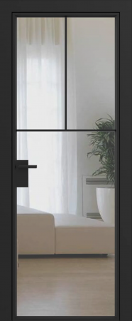 Дверное полотно Grafia прозрачное R11 Черный муар GARDENA Black зпз gardena зпп Otlav IN300 (2 шт)