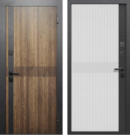 Гарда 7,5 см Вуд Вертикаль Орех кантри - Сатин белый/сатин черный