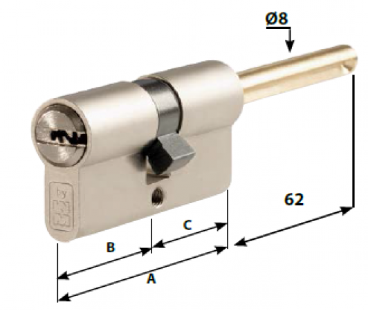 Цилиндр Mottura Project DPC1P 31+31 шток