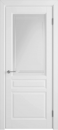 К2 COLORIT ДО матовое с фрезеровкой полосы Белая эмаль