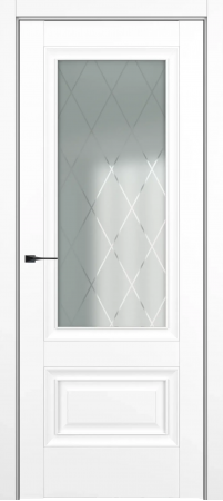 Турин ДО Baguette B1 Сатинато с рисунком ромб Белый матовый