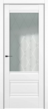 Турин ДО Baguette B4 Сатинато с рисунком ромб Белый матовый