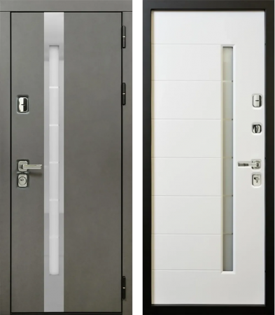 Юта 2 3К90 П-59(окно с нерж. ст.) TSBR 7021 - П-59 (окно ) RAL 9003