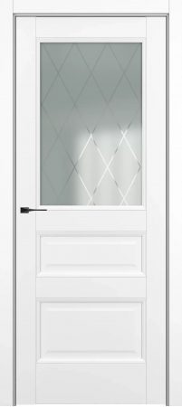 Ампир ДО Baguette B5 Сатинато с рисунком ромб Белый матовый