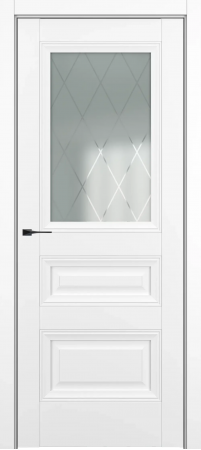 Ампир ДО Baguette B3 Сатинато с рисунком ромб Белый матовый