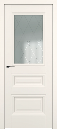 Ампир ДО Baguette B3 Сатинато с рисунком ромб Молочный матовый