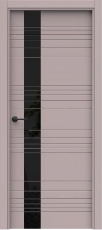 Blend 8 ДГ Lacobel черный лак (38) Софт лаванда ПВХ в цвет полотна с 2-х сторон Врезка 0