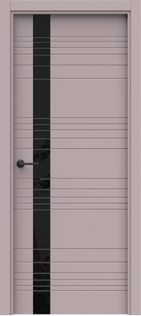 Blend 7 ДГ Lacobel черный лак (38) Софт лаванда ПВХ в цвет полотна с 2-х сторон Врезка 0