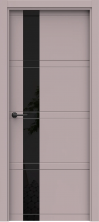 Blend 2 ДГ Lacobel черный лак (38) Софт лаванда ПВХ в цвет полотна с 2-х сторон Врезка 0