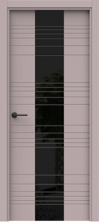 Blend 12 ДГ Lacobel черный лак (38) Софт лаванда ПВХ в цвет полотна с 2-х сторон Врезка 0