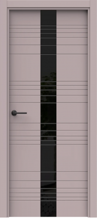 Blend 11 ДГ Lacobel черный лак (38) Софт лаванда ПВХ в цвет полотна с 2-х сторон Врезка 0