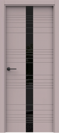 Blend 10 ДГ Lacobel черный лак (38) Софт лаванда ПВХ в цвет полотна с 2-х сторон Врезка 0