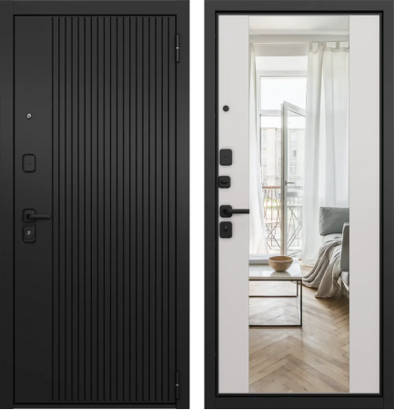 T1 TRUST ECO PP E-161 Черный матовый - Е-164 (зеркало) Белый софт