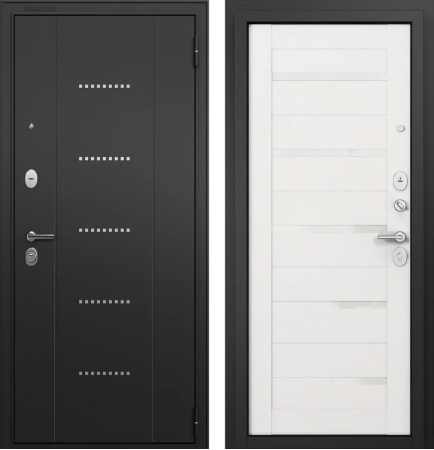 T3 TRUST ECO MP RL-12 Черный муар - Е-142 Lacobel White Белый ларче