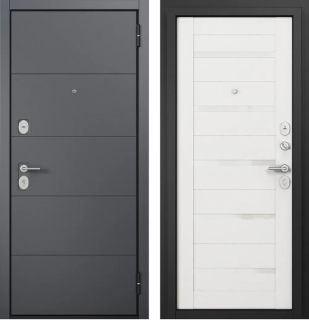 F2 FAMILY ECO PP E-194 Оскуро - Е-142 Lacobel White Белый ларче