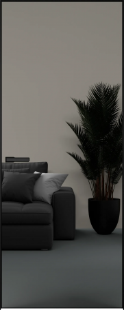 Elen INVISIBLE Вставка зеркало (снаружи) ALU Черная с 4-х зпп Eclipse под 3 петли зпз 196