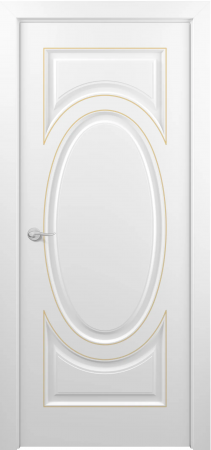 Лувр ДГ ART Classic Т2 Белая эмаль патина золото (в канавку)