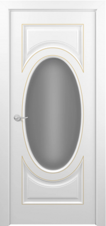 Лувр ДО ART Classic Т2 Сатинато Белая эмаль патина золото (в канавку)