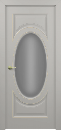 Лувр ДО ART Classic Т2 Сатинато Светло-серая эмаль патина золото (в канавку)