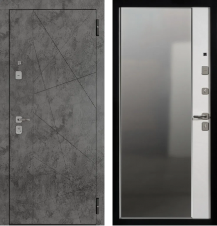 TR 9 ЮП-27 Бетон тёмный - ЮП-15 (зеркало) MI38 Санд светлый