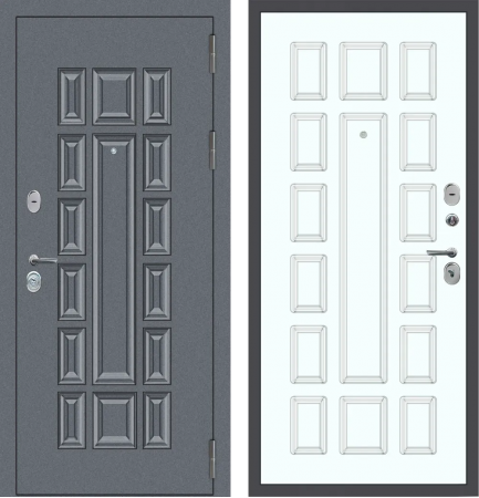 M54 с фрезеровкой Букле графит - ФЛТ-6 Velluto Bianco AG 700