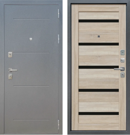 M6 с фрезеровкой Букле графит - СБ-1 Дуб Сонома светлый