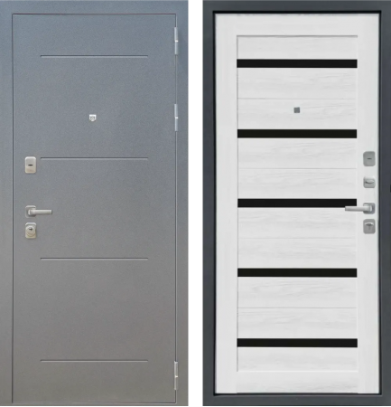 M6 с фрезеровкой Букле графит - СБ-1 Ясень ривьера айс